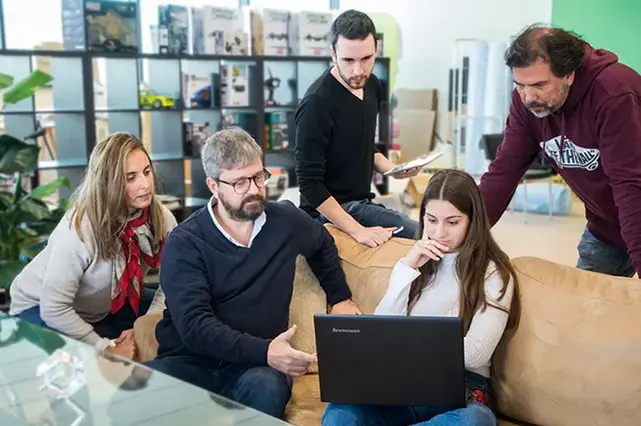 equipo de profesionales tejido microfibra